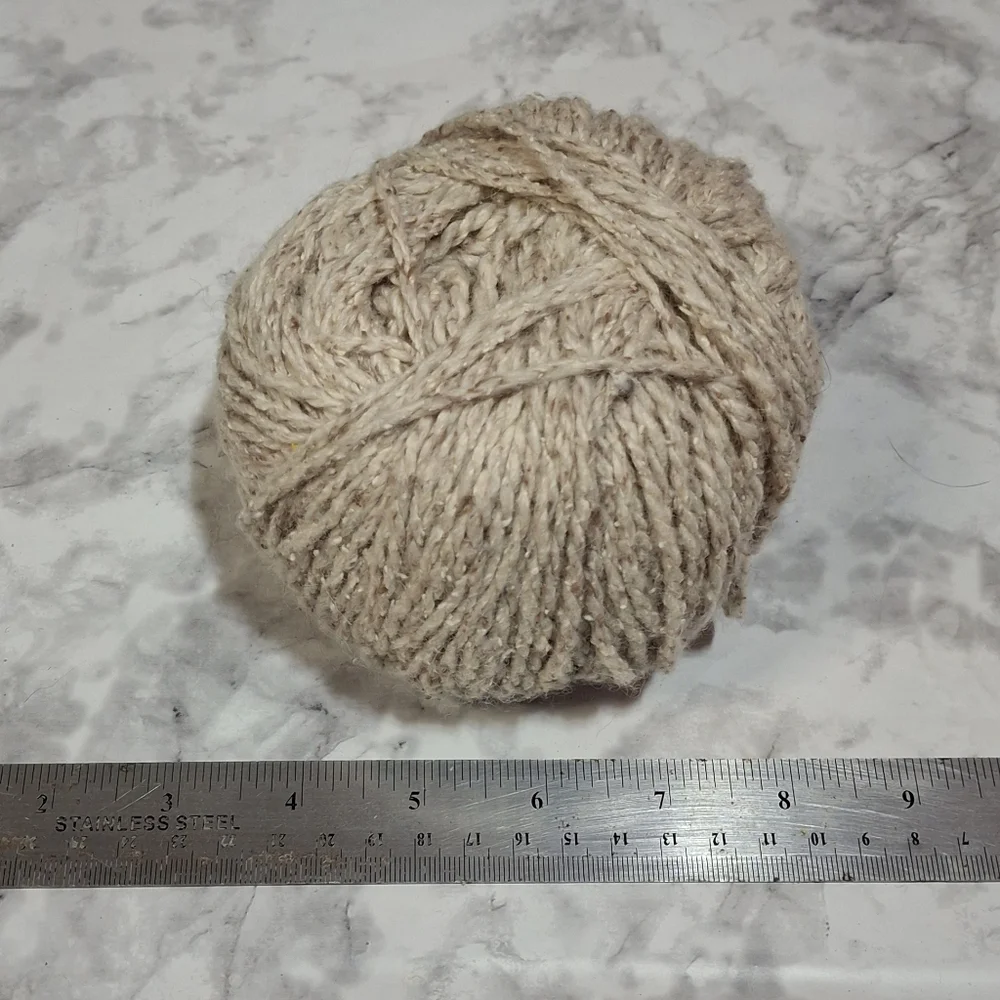 YARN #1395 - Unknown Brand and Type - Wool Blend Tweed Oatmeal - 100 g